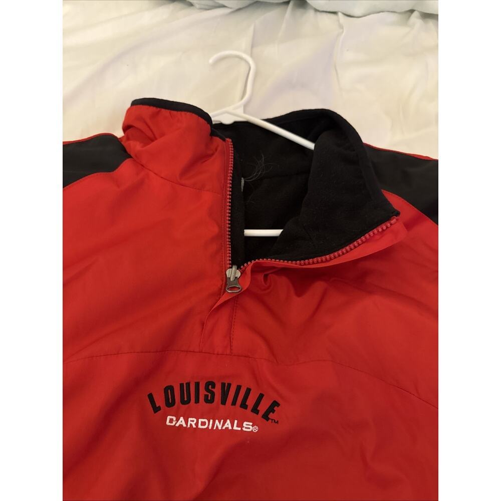 Louisville Cardinals￼Reve rsible StadiumPullover- Fleece Windbreaker Red Blac - Picture 4 of 10